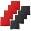 Weather Resistant Cornhole Bean Bags Set of 8 - Duck Cloth - Regulation Size & Weight - Red and Black