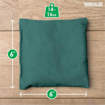 All Weather Cornhole Bean Bags Set of 8 - Duck Cloth, Regulation Size & Weight - Navy Blue & Hunter Green