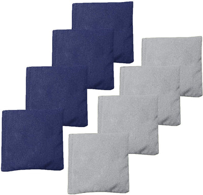 Barcaloo Cornhole Bean Bag Set of 8-Weather Resistant Duck Cloth-Navy Blue& Gray