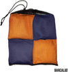 All Weather Cornhole Bean Bags Set of 8 - Duck Cloth, Regulation Size & Weight - Navy Blue & Orange