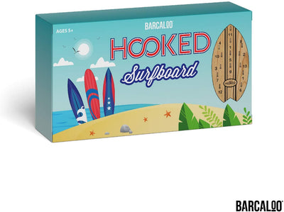 Hooked, Surfboard Edition - Hook and Ring Game for Adults & Kids - Includes 13 Metal Hooks and 12 Rubber Rings