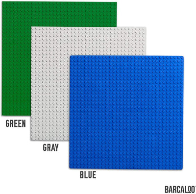 Barcaloo Building Bricks - 10 Inch x 10 Inch Stackable Baseplates - Variety 6 Pack Compatible with all Major Brands
