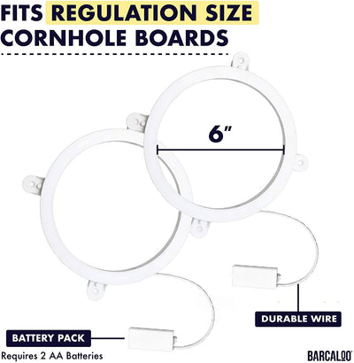 Barcaloo Cornhole Board Lights - White LED Corn Hole Lighting Kit for Playing at Night