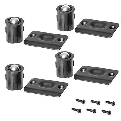 Ball Catch Door Hardware for Closet or Cabinet, Black 4 Pack
