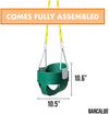 Heavy Duty High Back Toddler Bucket Swing - 250 lb Weight Capacity, Fully Assembled, Safety Coated Swing Chain Easy Setup
