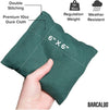 All Weather Cornhole Bean Bags Set of 8 - Duck Cloth, Regulation Size & Weight - Hunter Green & Gray