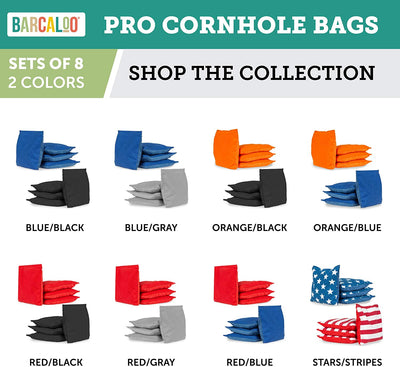 All Weather Professional Cornhole Bags - Set of 8 Regulation All Weather Two Sided Bean Bags for Pro Corn Hole Game - 4 Red & 4 Blue