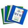 Peel-and-Stick Baseplates - 10 Inch x 10 Inch Baseplate - 4 Pack (2 Blue, 2 Green) Compatible with All Major Brands