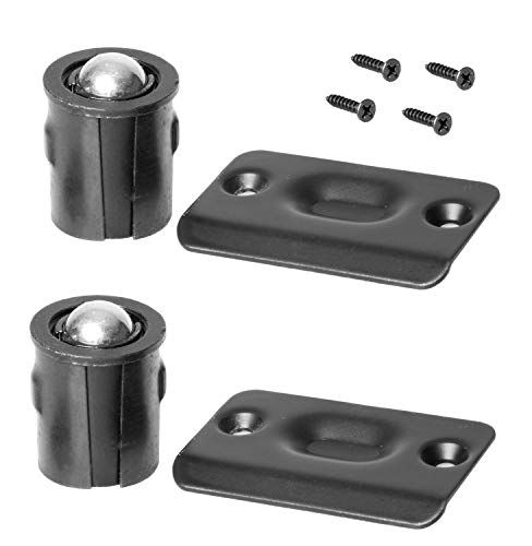 Ball Catch Door Hardware for Closet or Cabinet, Black 2 Pack