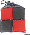 Weather Resistant Cornhole Bean Bags Set of 8 - Duck Cloth - Regulation Size & Weight - Red and Black