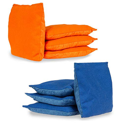 All Weather Professional Cornhole Bags - Set of 8 Regulation All Weather Two Sided Bean Bags for Pro Corn Hole Game - 4 Orange & 4 Blue
