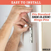 Door Stopper Hinge, Satin Nickel 6 Pack - Heavy Duty Adjustable Hinge Pin Door Stop Hardware with Rubber Bumper Tips