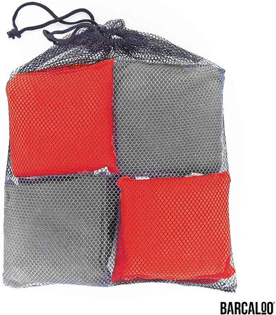 Weather Resistant Cornhole Bean Bags Set of 8 - Duck Cloth - Regulation Size & Weight - Red and Gray