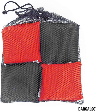Real Corn Filled Cornhole Bags - Set of 8 Bean Bags for Corn Hole Game - Regulation Size & Weight - Red and Black