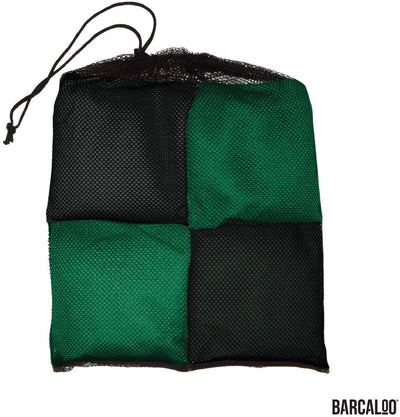 All Weather Cornhole Bean Bags Set of 8 - Duck Cloth, Regulation Size & Weight - Green & Black
