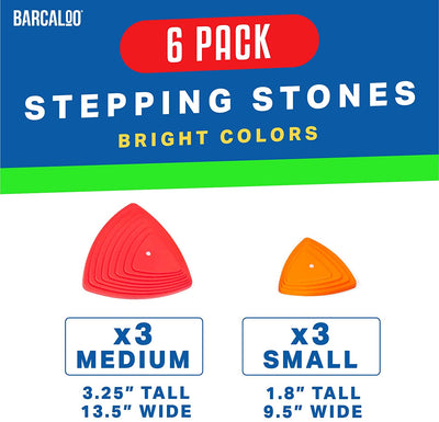Barcaloo Balance Stepping Stones for Kids, Multicolor 6 Pack - Colorful River Stone Exercise Blocks for Exercise and Coordination - Indoor Outdoor Use