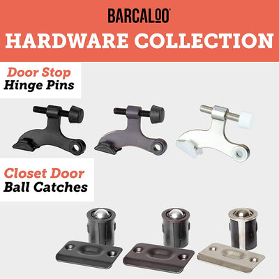 Door Stopper Hinge, Oil Rubbed Bronze 6 Pack - Heavy Duty Adjustable Hinge Pin Door Stop Hardware with Rubber Bumper Tips