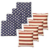 Weather Resistant Cornhole Bean Bags Set of 8 - Duck Cloth - Regulation Size & Weight - Stars and Stripes